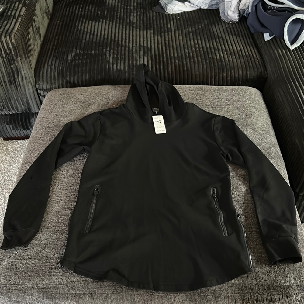 Everworth Men’s Gym Workout Long Sleeve Hoodie Black Size L